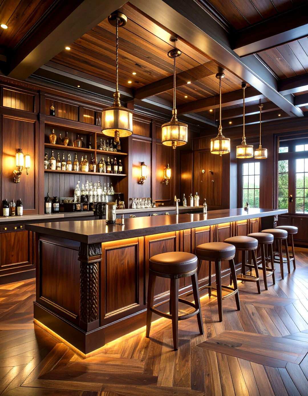 Ships Cabin Inspired Home Bar - 24 Nautical Decor Ideas