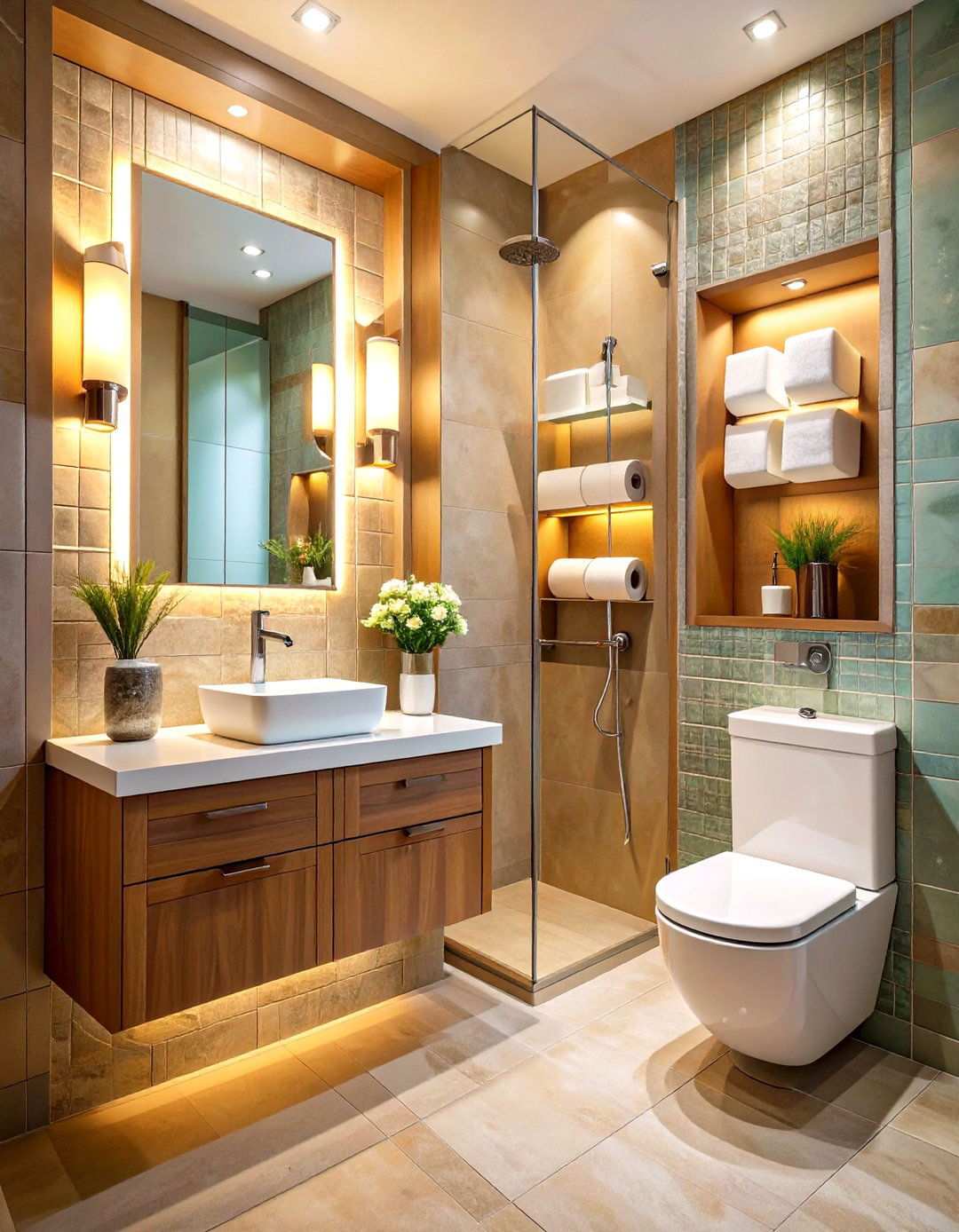 Shower Niche Extension for Toilet Paper Storage - 24 Toilet Paper Storage Ideas