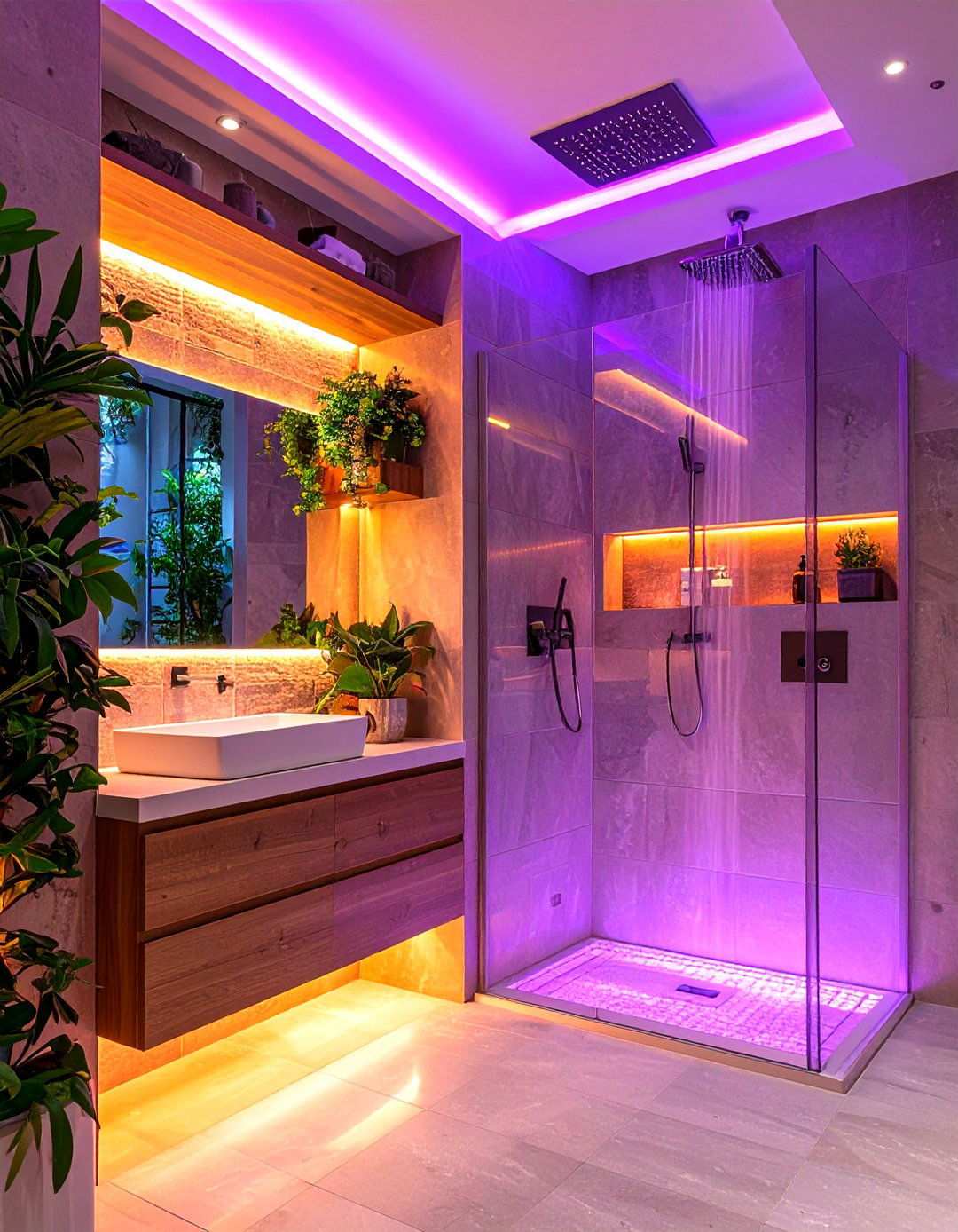 Shower Niche LED Strip Integration - 24 Small Bathroom Lighting Ideas