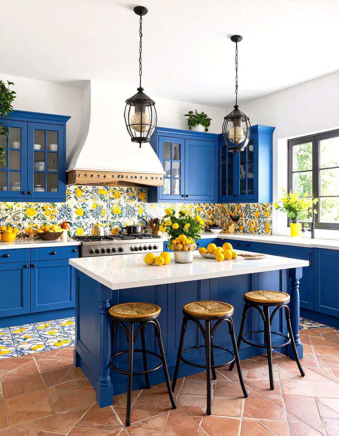 Sicilian Inspired Colorful Kitchen with Hand Painted Tiles - 24 Italian Kitchen Design Ideas