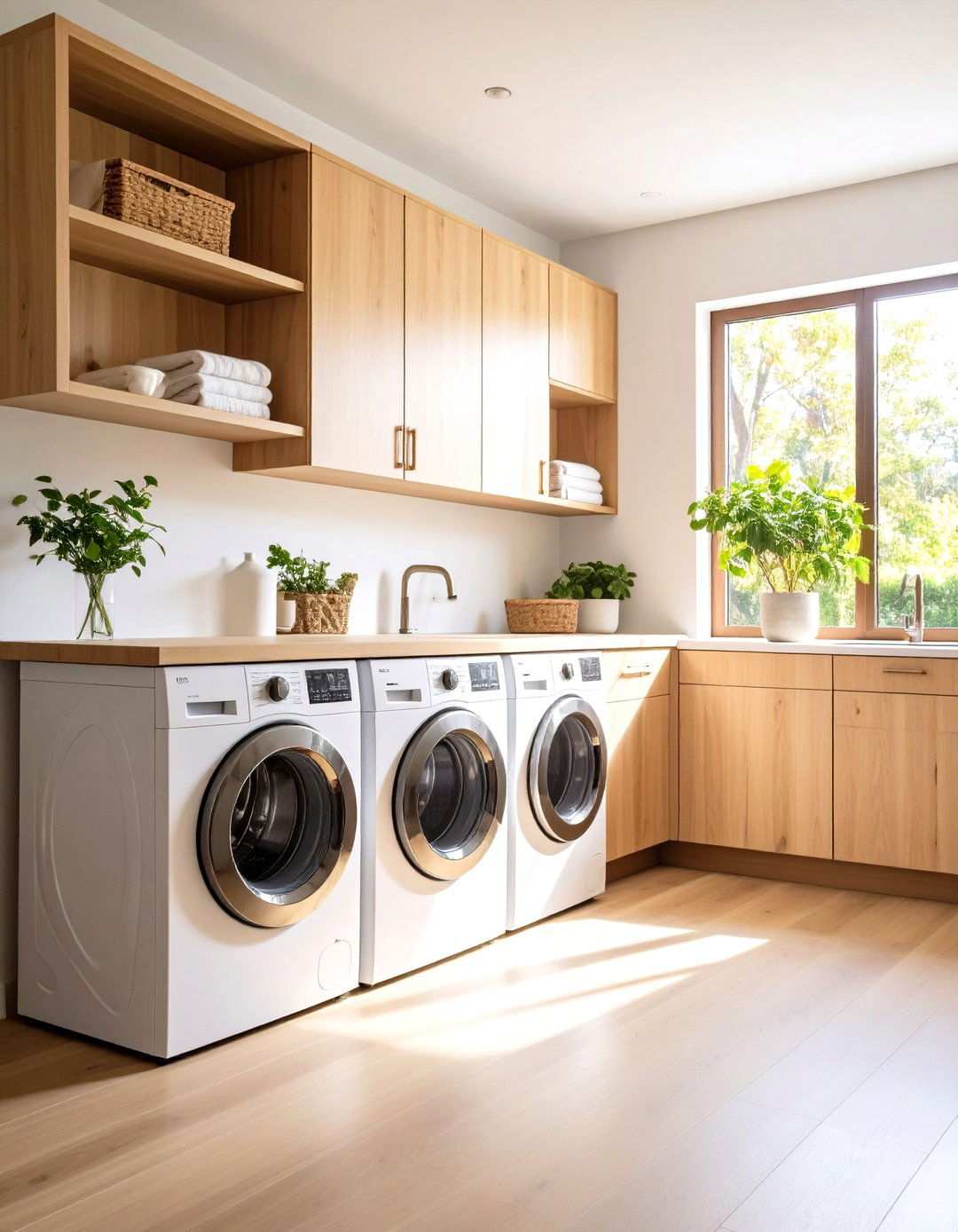 Side by Side Counter Integration - 24 Laundry Closet Ideas