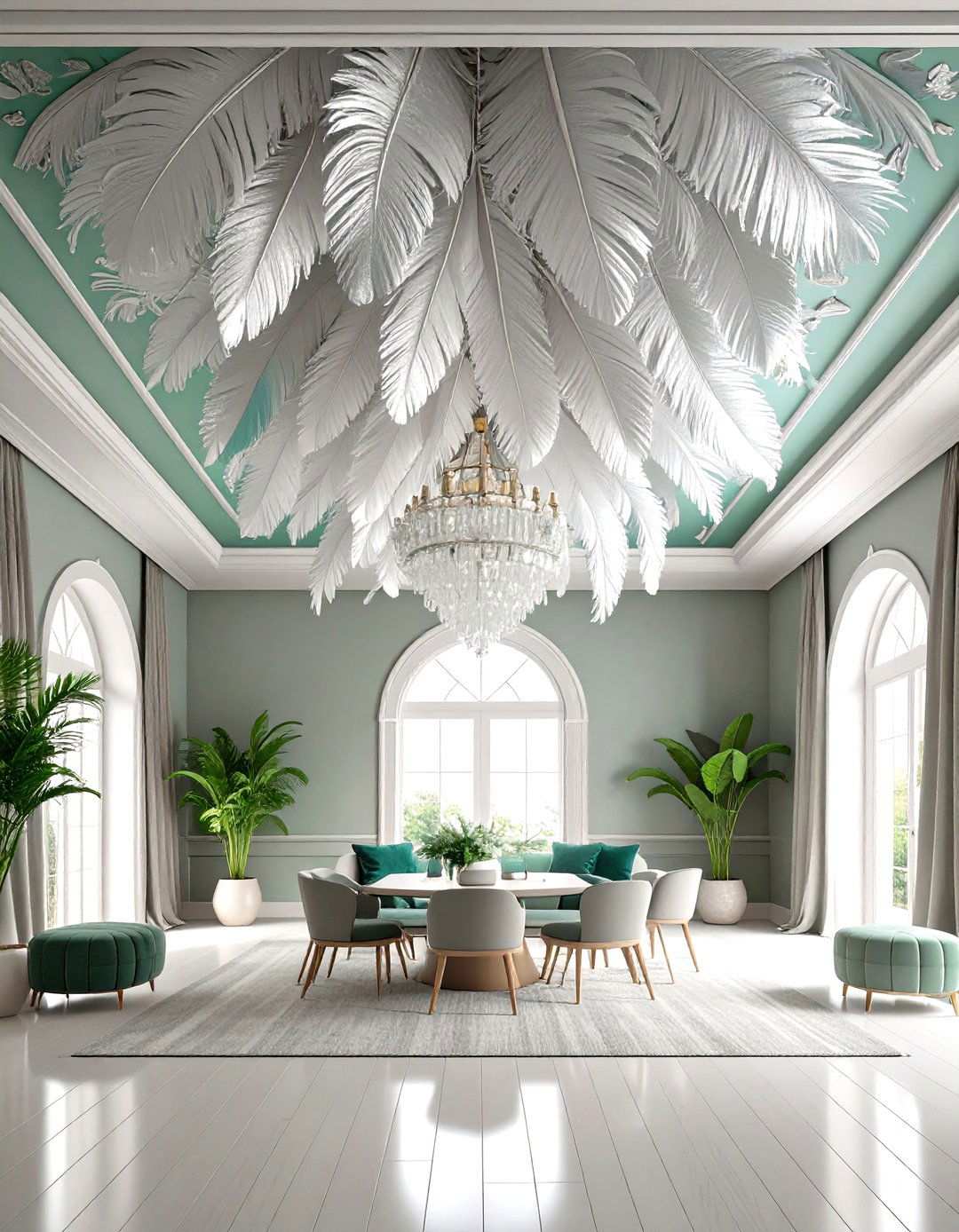 Silver Feather Ceiling Design - 24 Light Gray Paint Colors for Your House