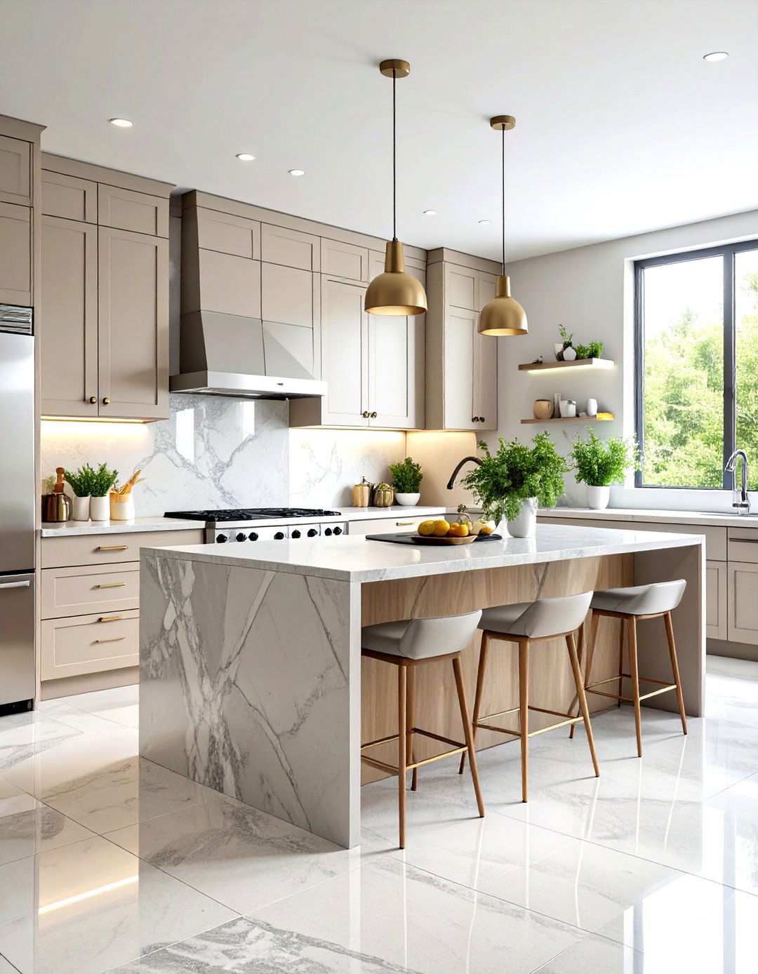 Silver Travertine Modern Transitional Kitchens - 24 Travertine Floor Kitchen Ideas