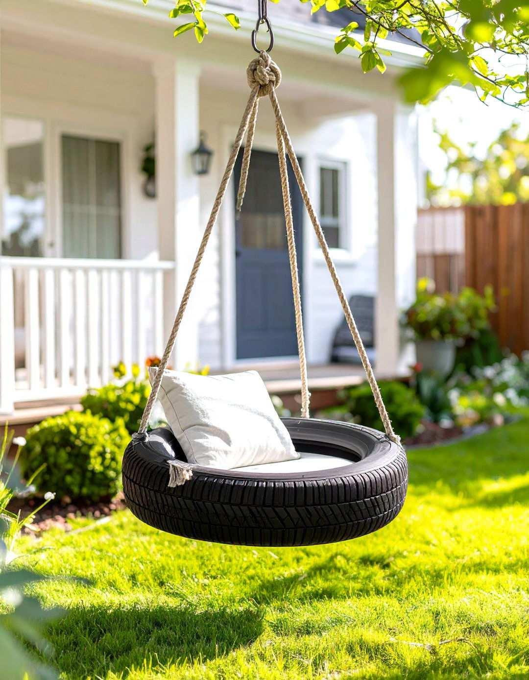 Single Rope Minimalist Tire Swing Design - 24 Tire Swing Ideas