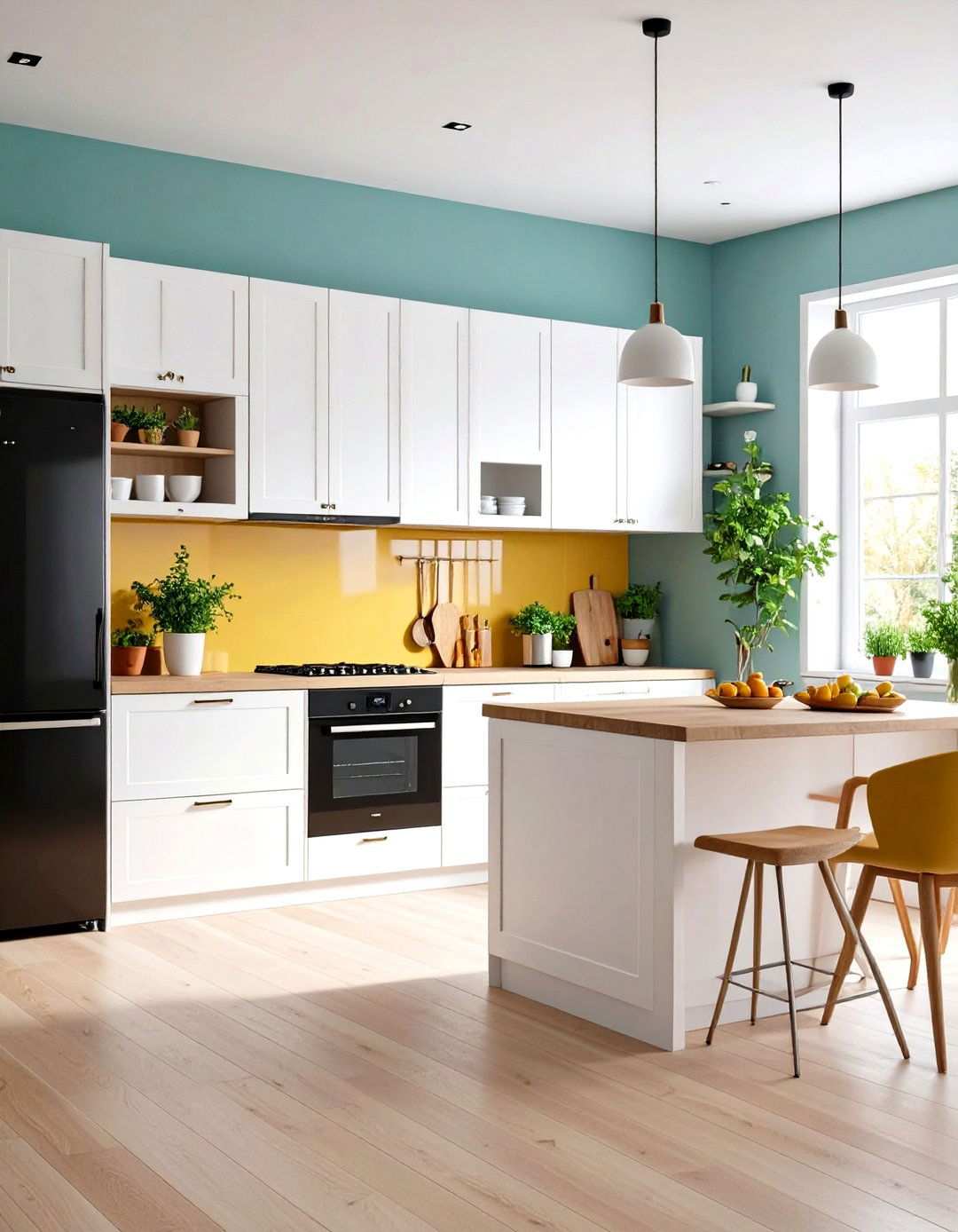 Single Wall Compact Kitchen - 24 Small Kitchen with Black Appliances Ideas