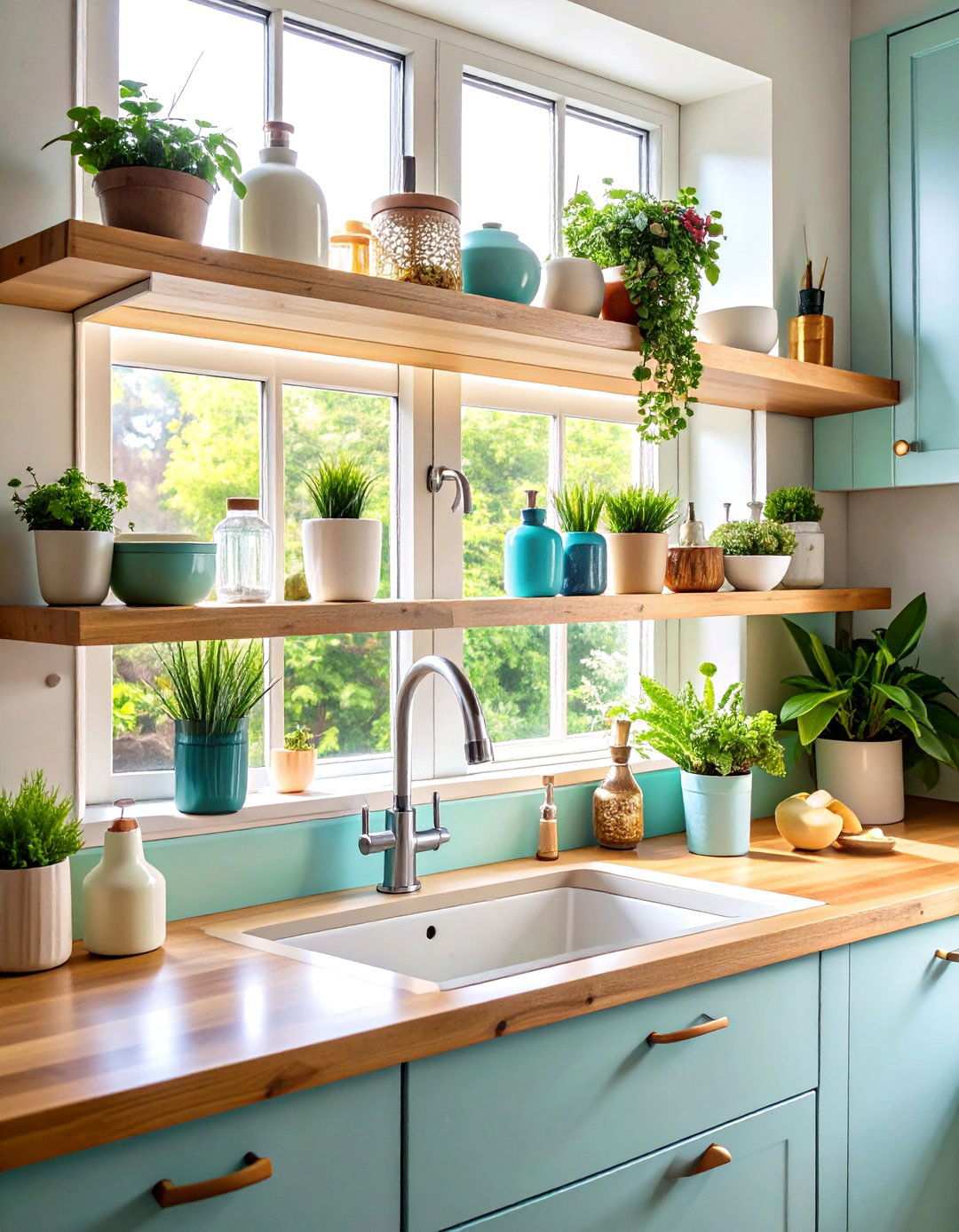 Sink Shelf Overhead Storage - 24 Kitchen Sink Organization Ideas