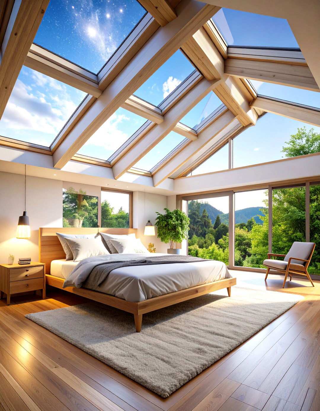 Skylight Natural Illumination Bedroom - 24 Zen Bedroom Ideas