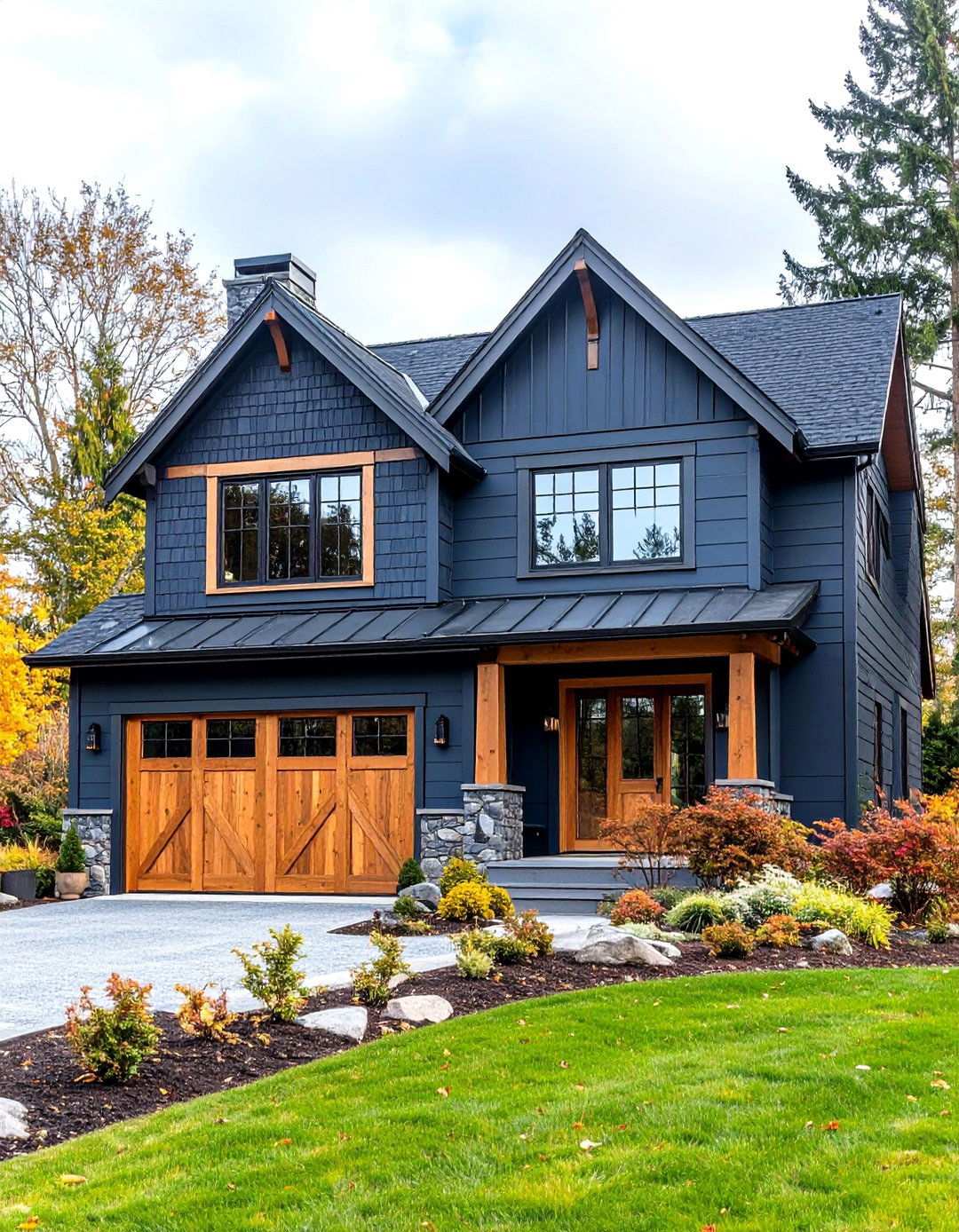 Slate Black Modern Farmhouse - 24 Paint Colors for a Modern Black House With Cedar Accents