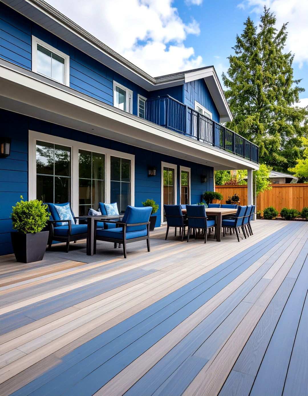 Slate Blue and Light Gray Contemporary Flow - 24 Two Tone Deck Color Schemes
