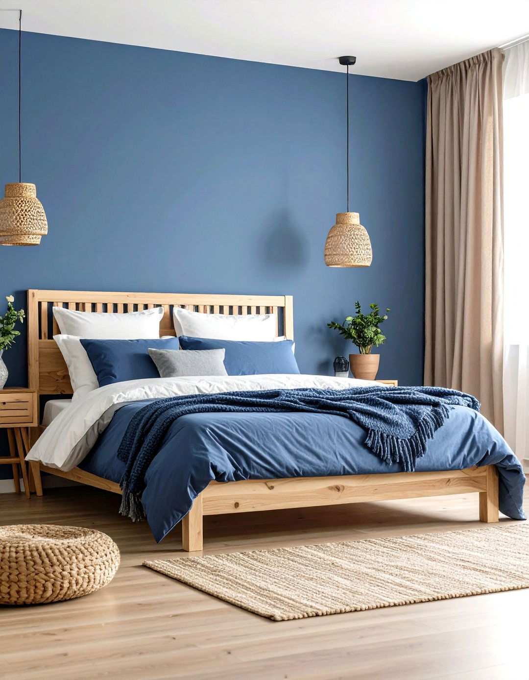Slate Blue Scandinavian Calm - 24 Moody Blue Bedroom Ideas