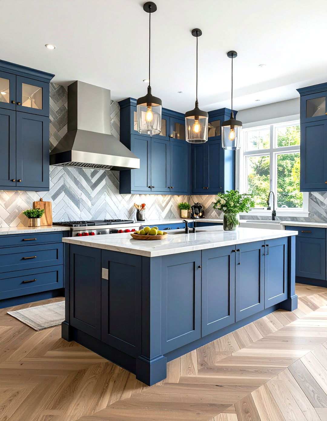 Slate Chevron Pattern - 24 Rustic Backsplash Ideas