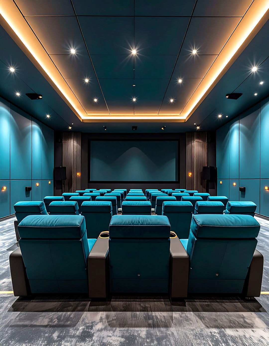 Slate Gray Contemporary Elegance - 24 Home Theater Paint Colors