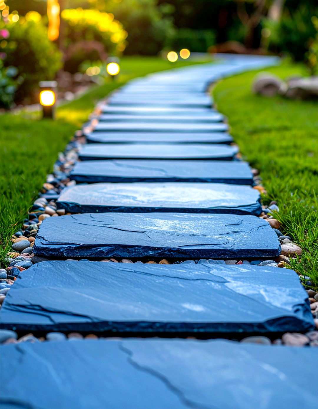 Slate Stepping Stone Routes - 24 Natural Walkway Ideas