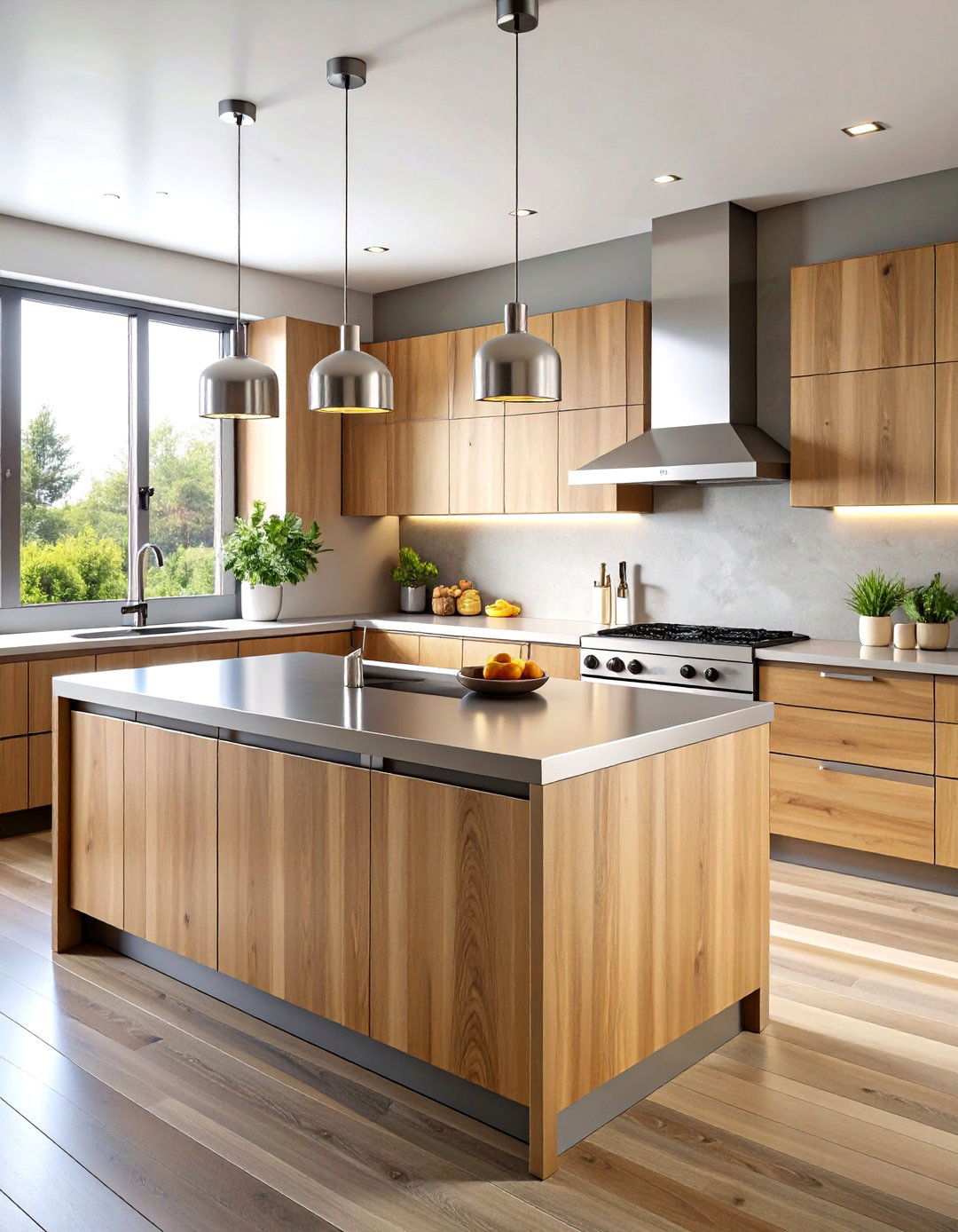 Sleek Stainless Steel Surfaces - 24 what color countertops go with oak cabinets
