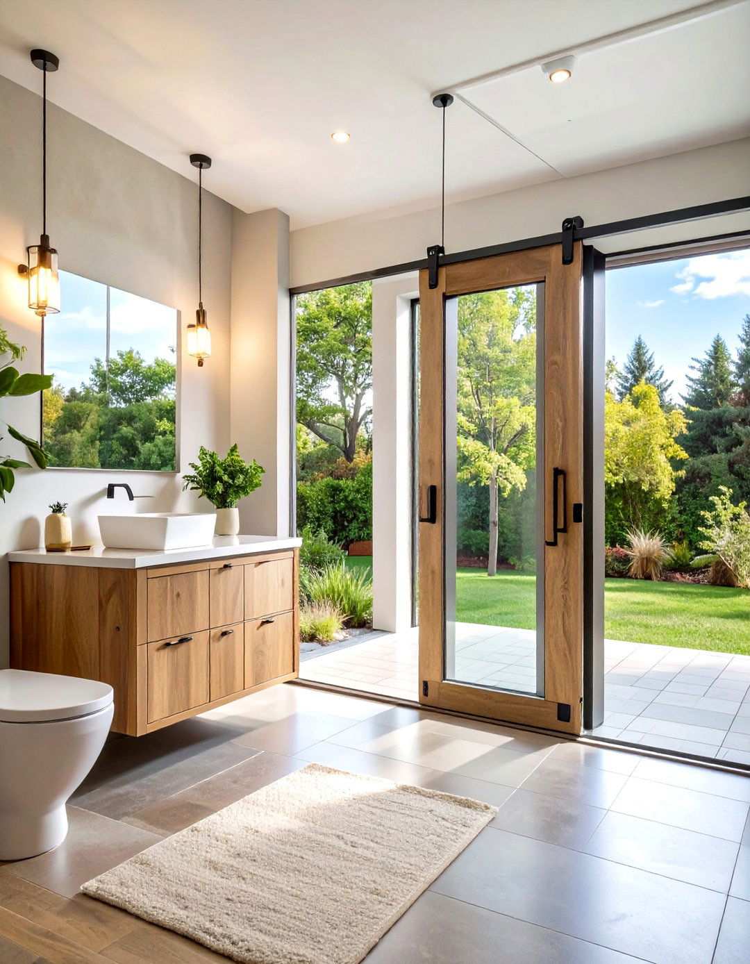 Sliding Barn Door Glass Panel - 24 Small Bathroom Walk in Shower Ideas
