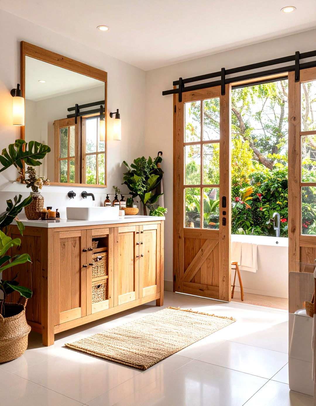 Sliding Door Vanity with Hidden Storage Solutions - 24 Small Bathroom Vanity Ideas
