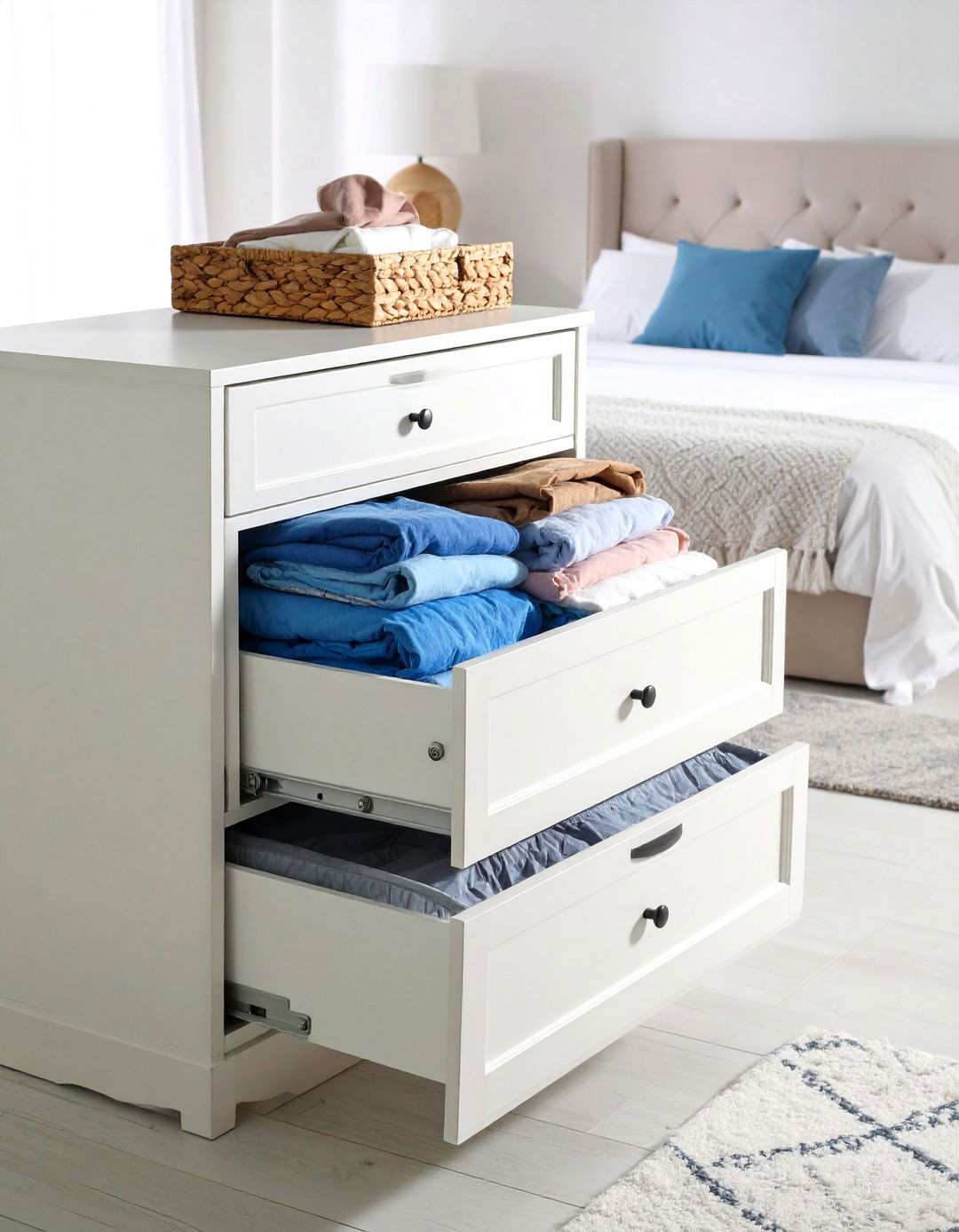 Sliding Drawer Integration - 24 Laundry Basket Storage Ideas