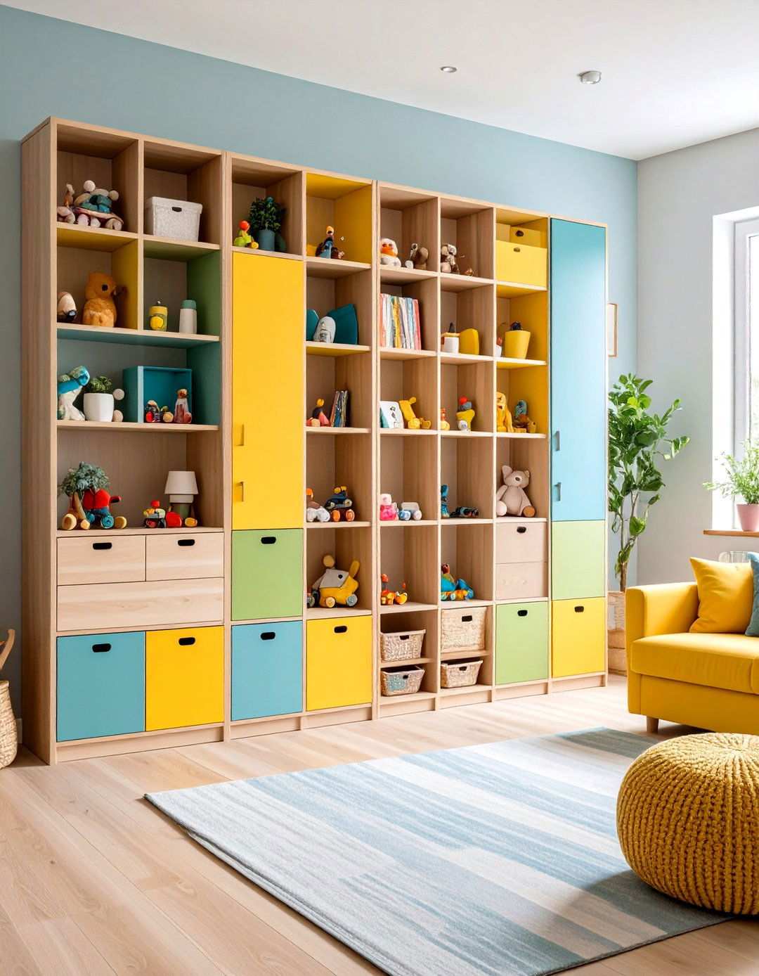 Sliding Panel Storage - 24 Living Room Toy Storage Ideas