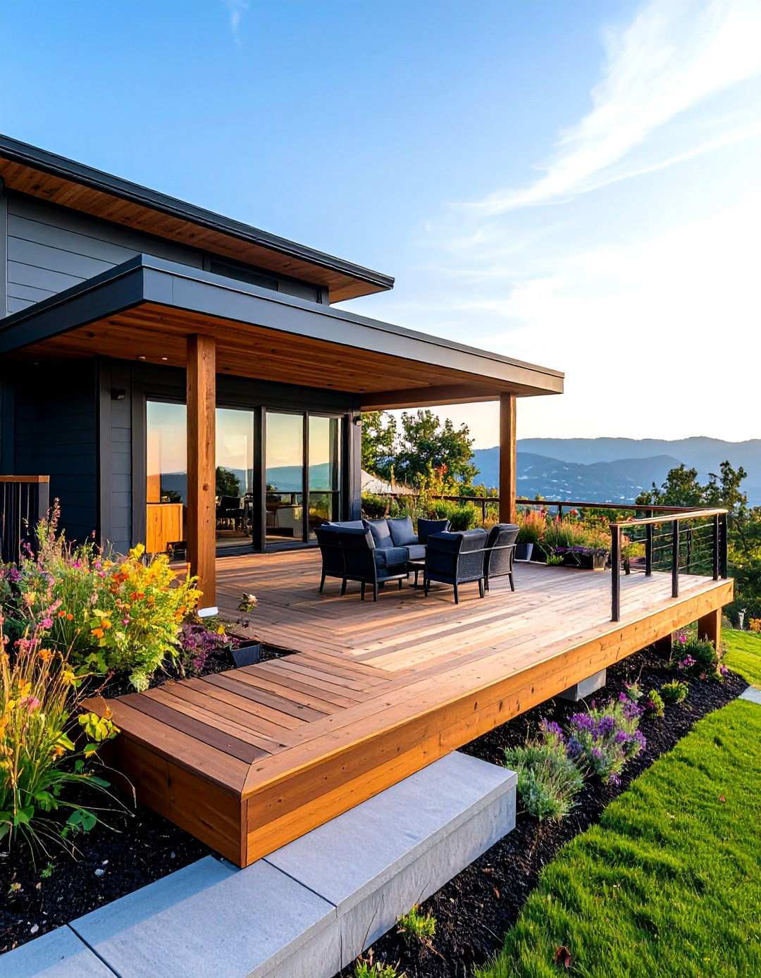 Slope Adapted Deck Platform - 24 Small Deck Ideas