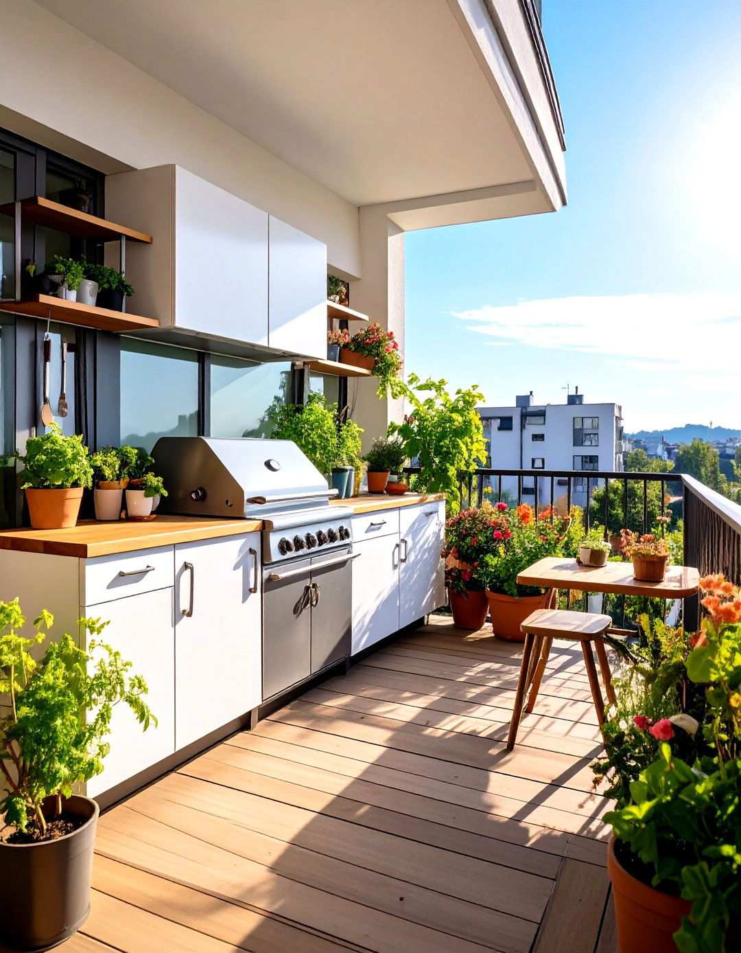 Small Apartment Balcony Kitchen - 24 Outdoor Kitchen on Deck