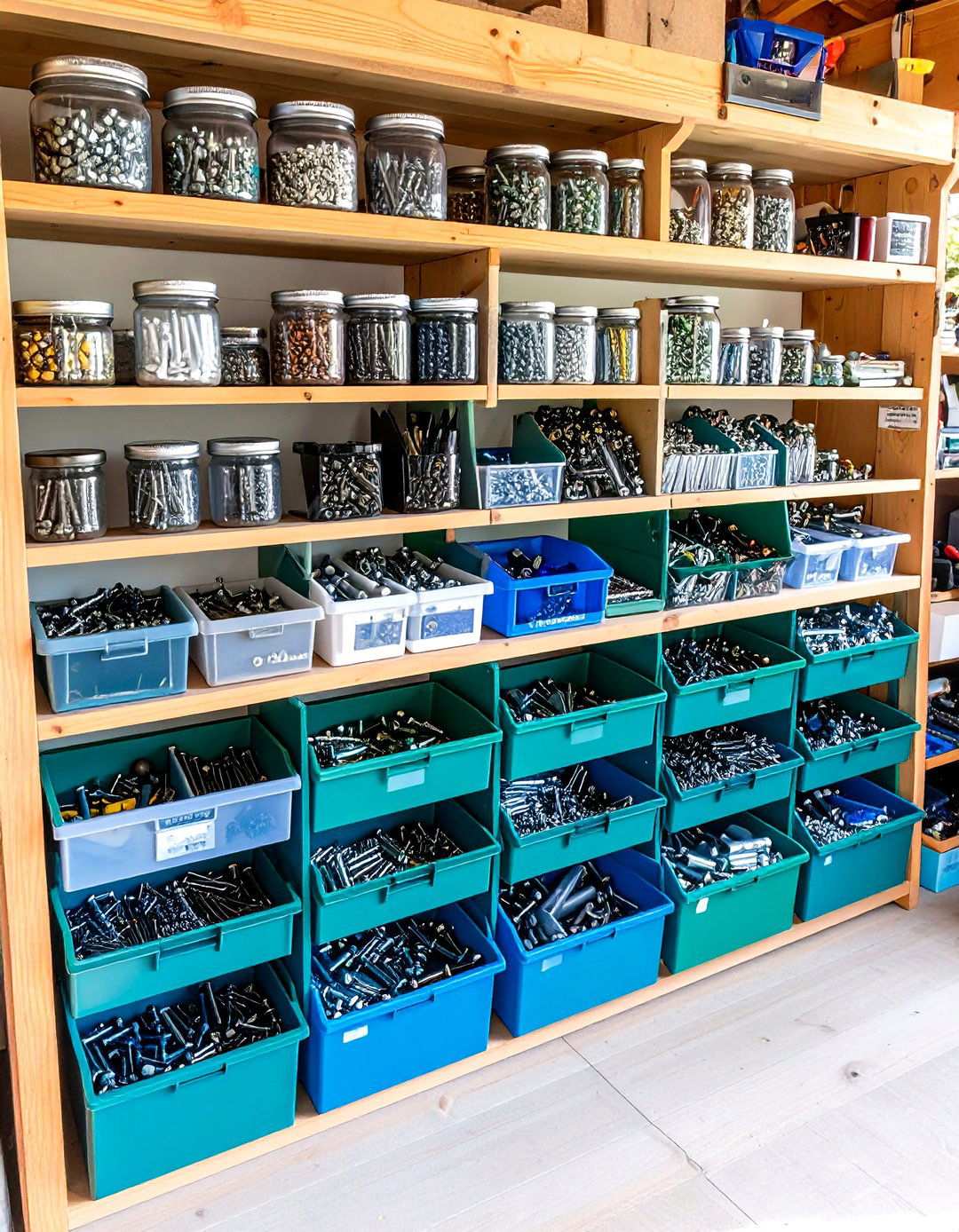 Small Hardware Sorting System - 24 Shed Organization Ideas