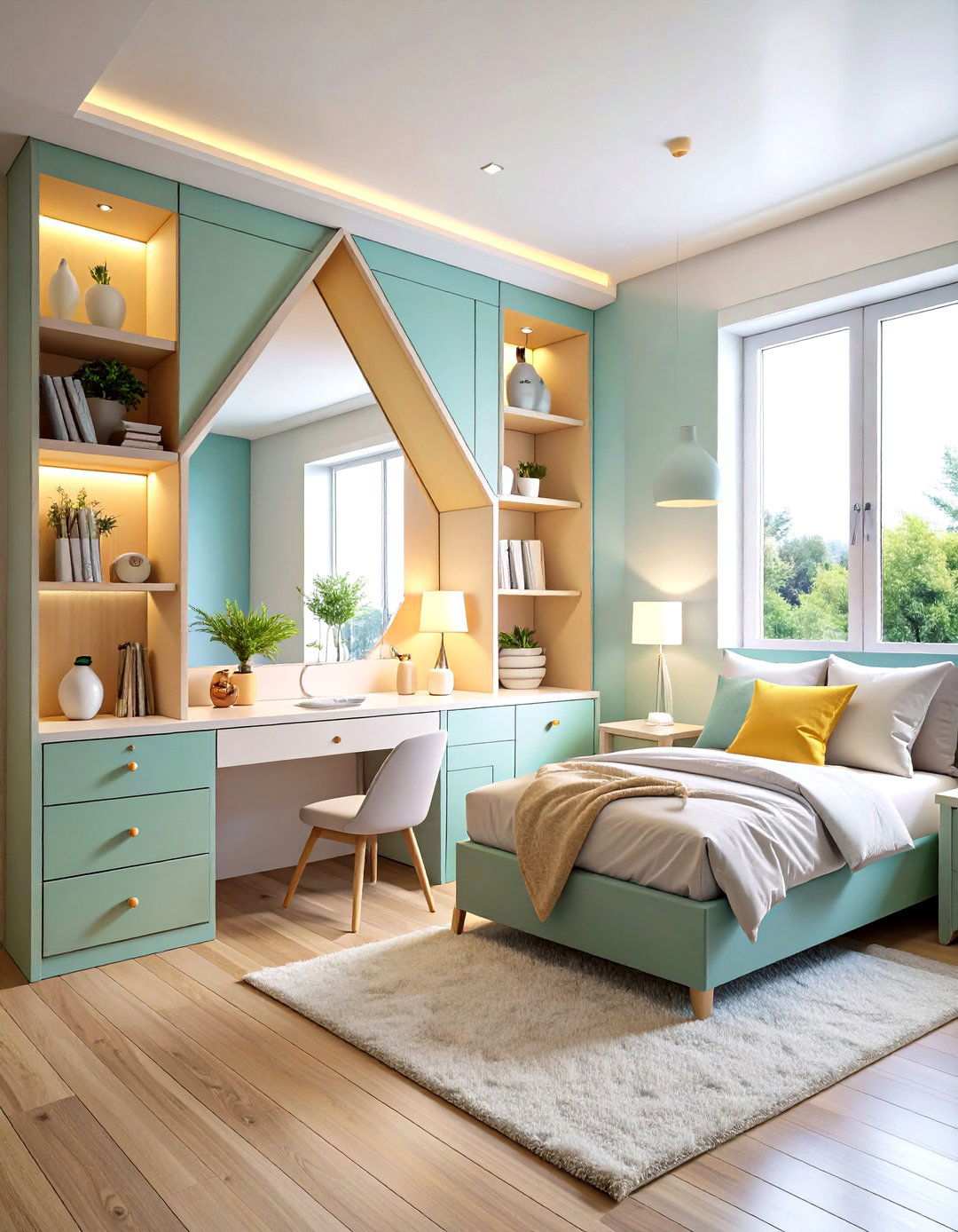Small Space Corner Vanity Solution - 24 Vanity Room Ideas