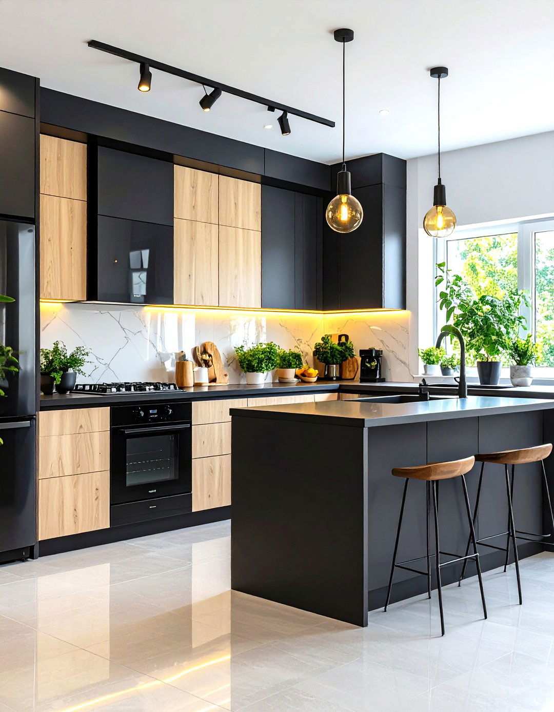 Small Space Galley Kitchen - 24 Kitchen With Black Appliances