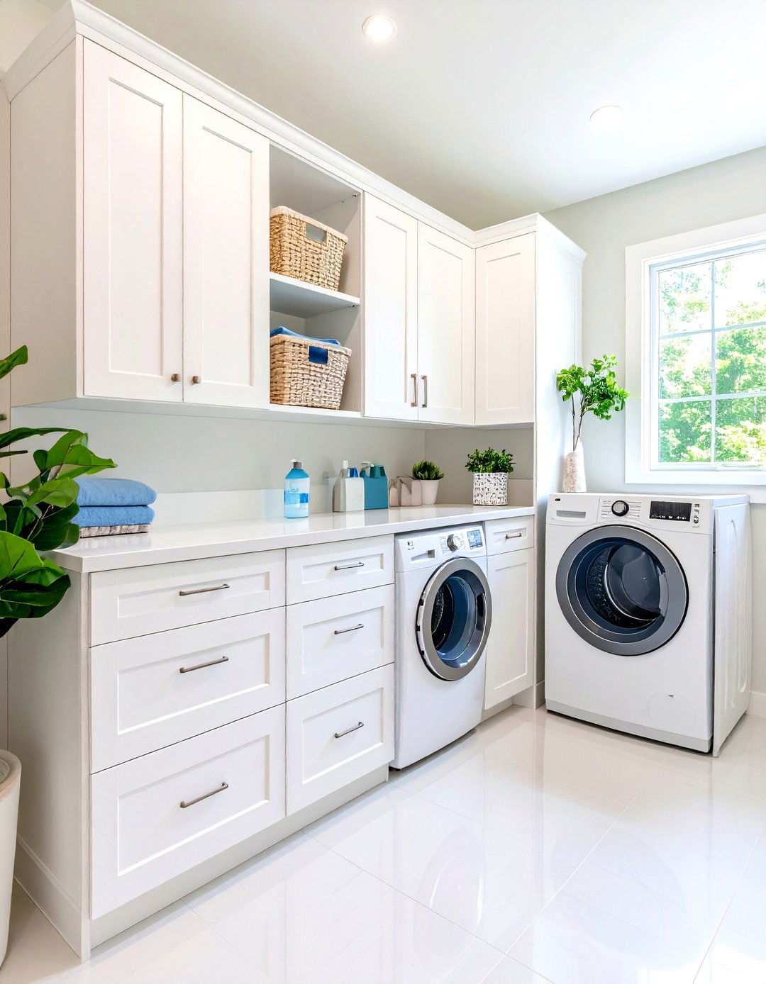 Small Space White Storage Solutions - 24 White Laundry Room Ideas