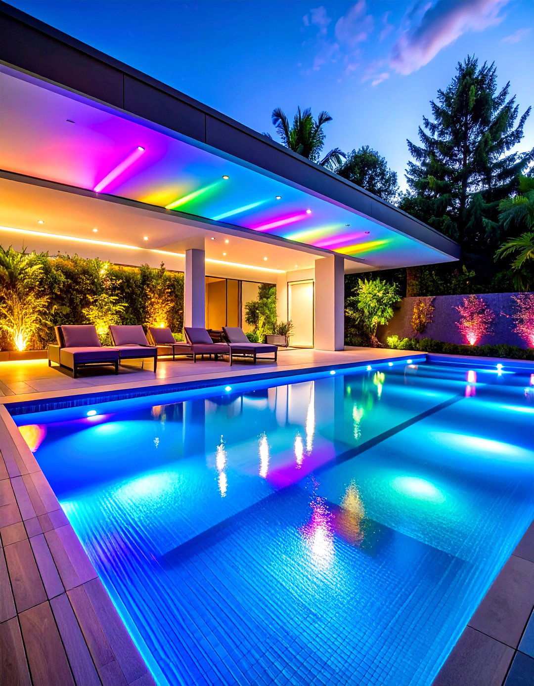 Smart Color Changing Pool Systems - 24 Pool Lighting Ideas