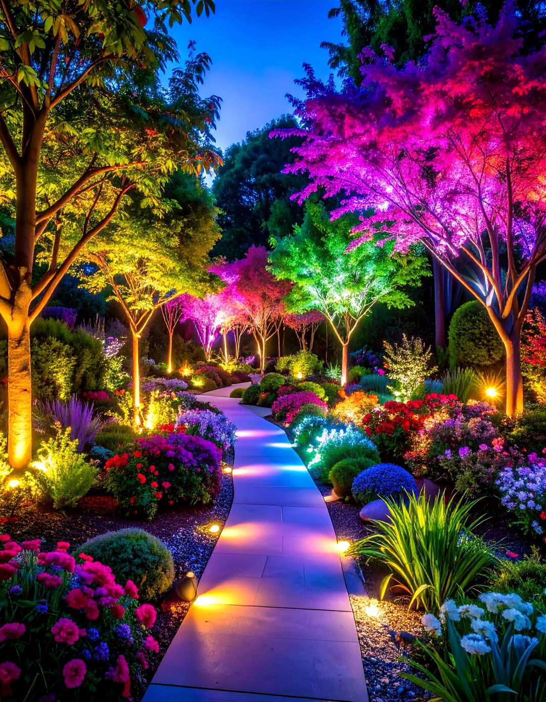 Smart Color Changing Technology - 24 Landscape Lighting Ideas