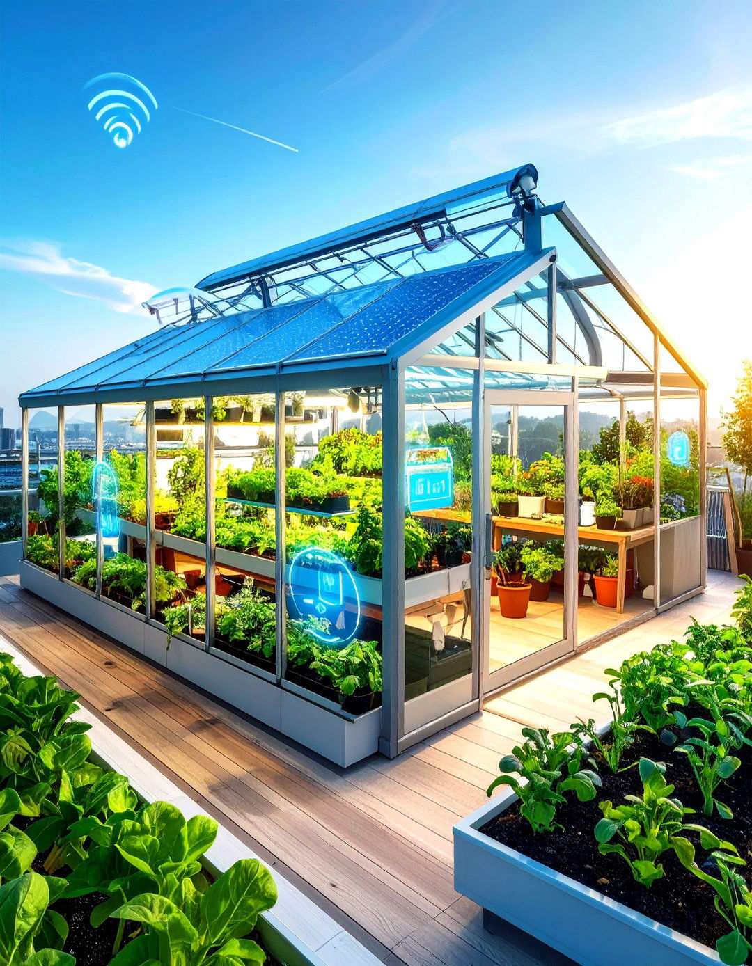 Smart Monitoring Rooftop Greenhouse System - 24 Rooftop Greenhouse Ideas