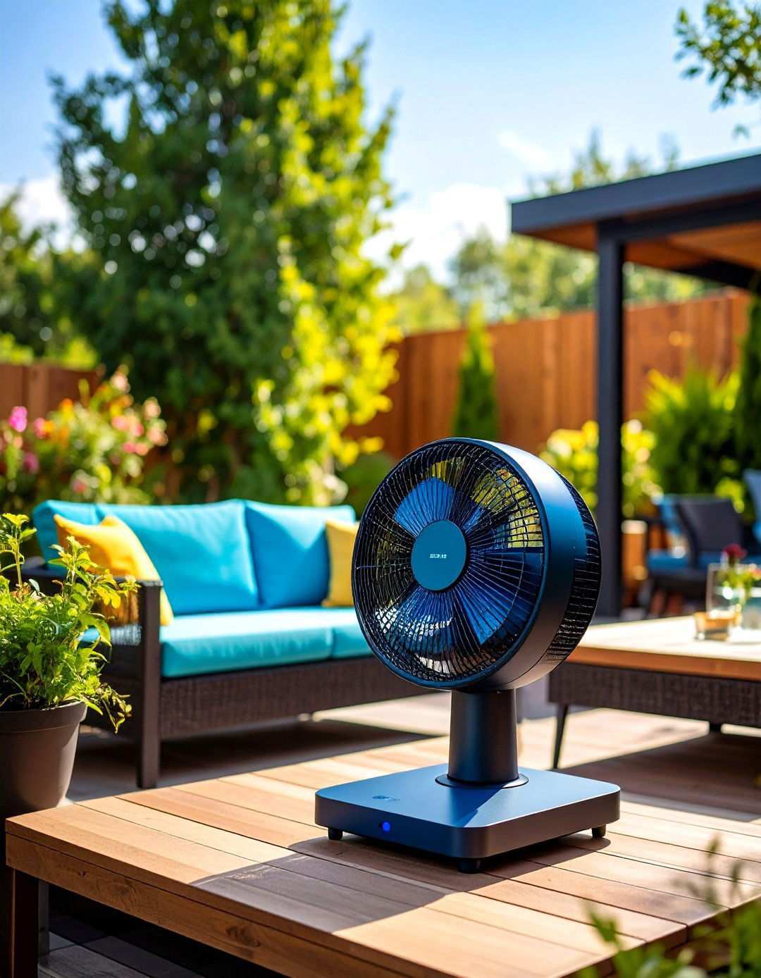 Smart Patio Fan with Voice Control Integration - 24 Patio Fan Ideas