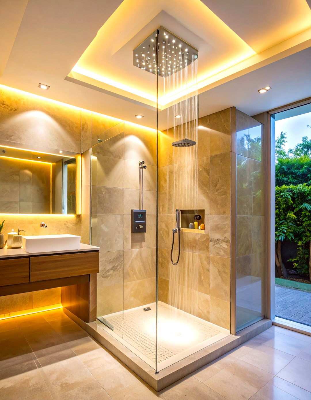 Smart Recessed LED Ceiling Lighting with App Control - 24 Shower Lighting Ideas