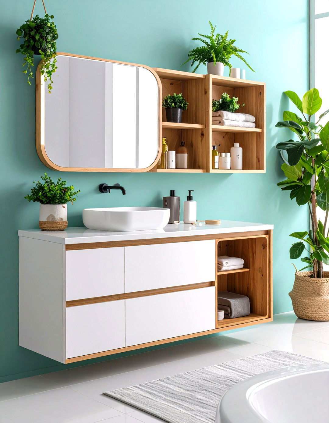 Smart Storage with Charging Stations - 24 Small Bathroom Storage Ideas