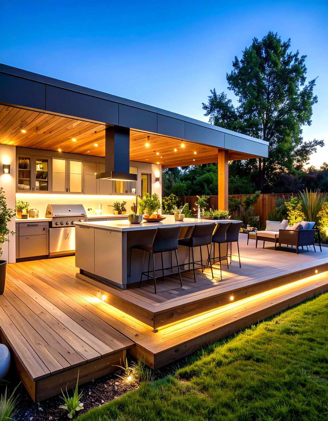 Smart Technology Deck Kitchen - 24 Outdoor Kitchen on Deck