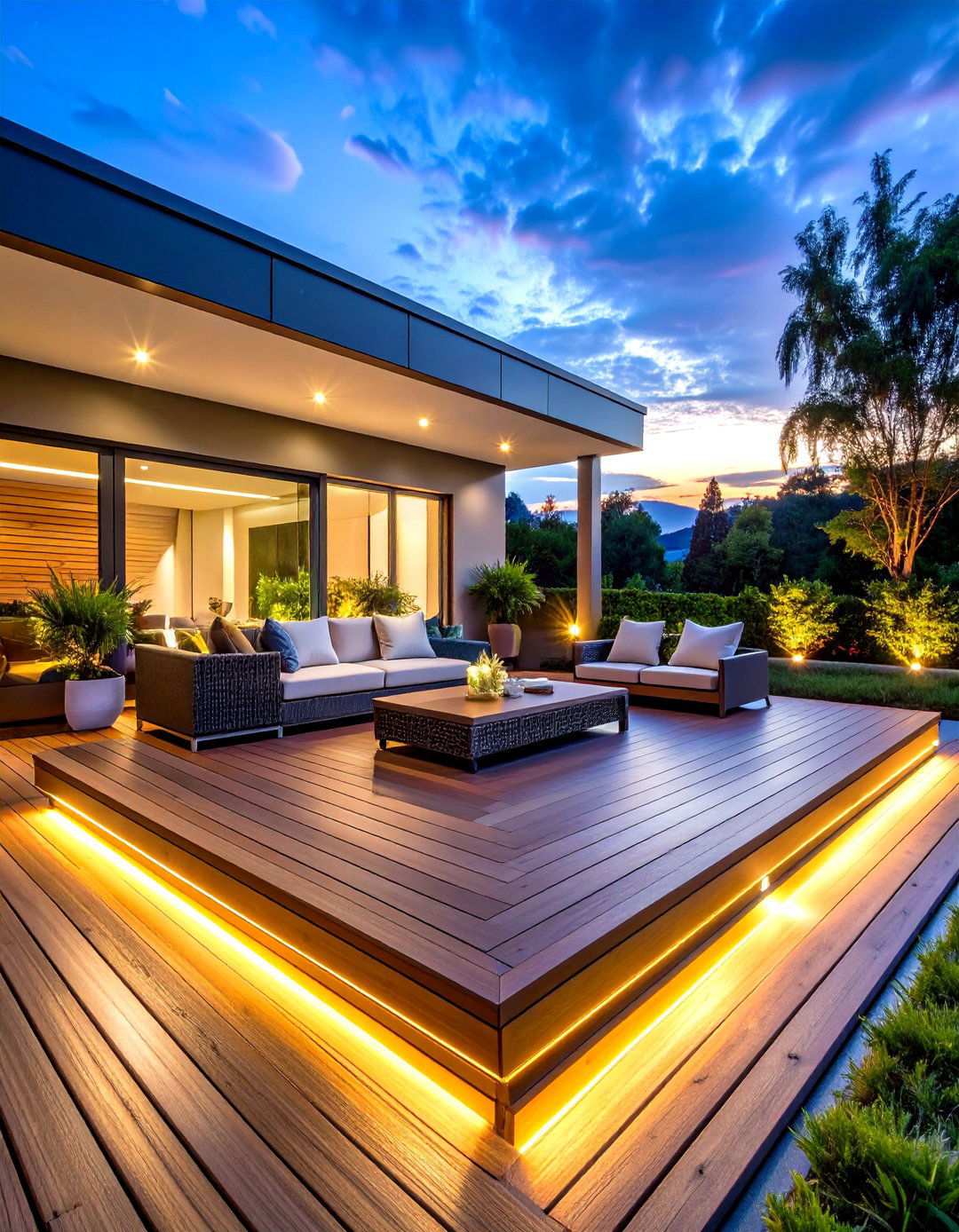 Smart Technology Integrated Deck - 24 Wood Deck Ideas