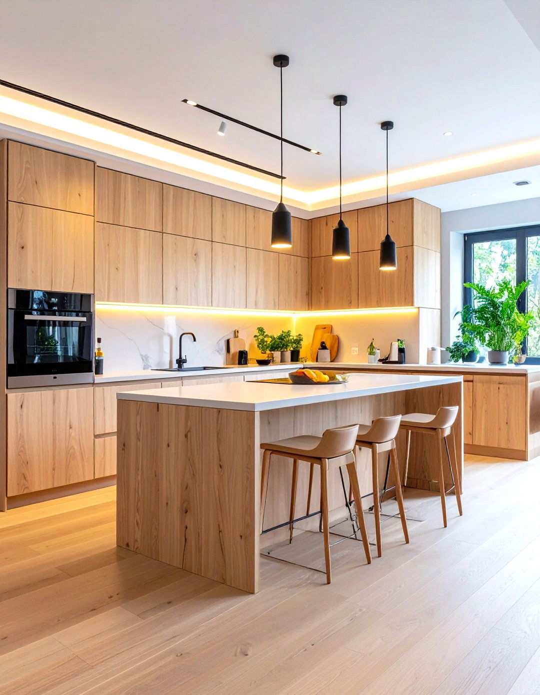 Smart Technology Integration Kitchen - 24 Kitchens With Light Wood Cabinets