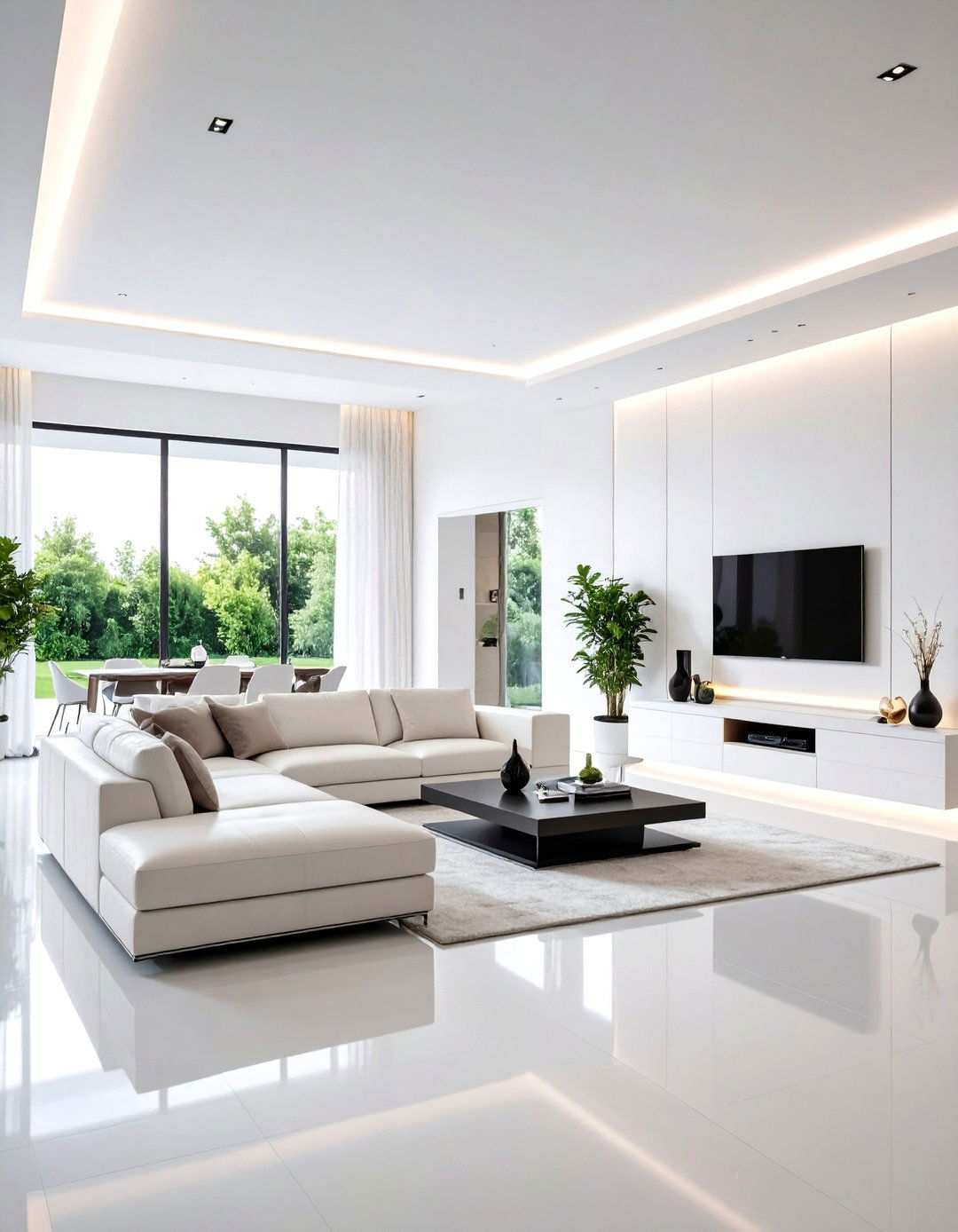 Smart Technology White Living Room - 24 White Living Room Ideas