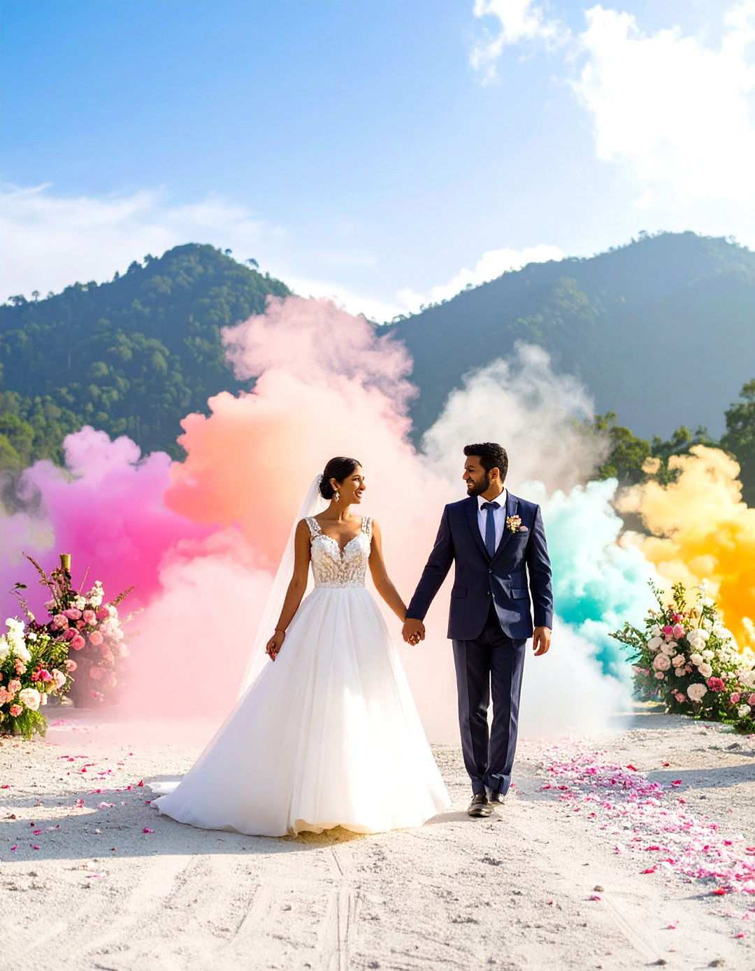 Smoke Bomb Color Exit - 24 Wedding Send-off Ideas