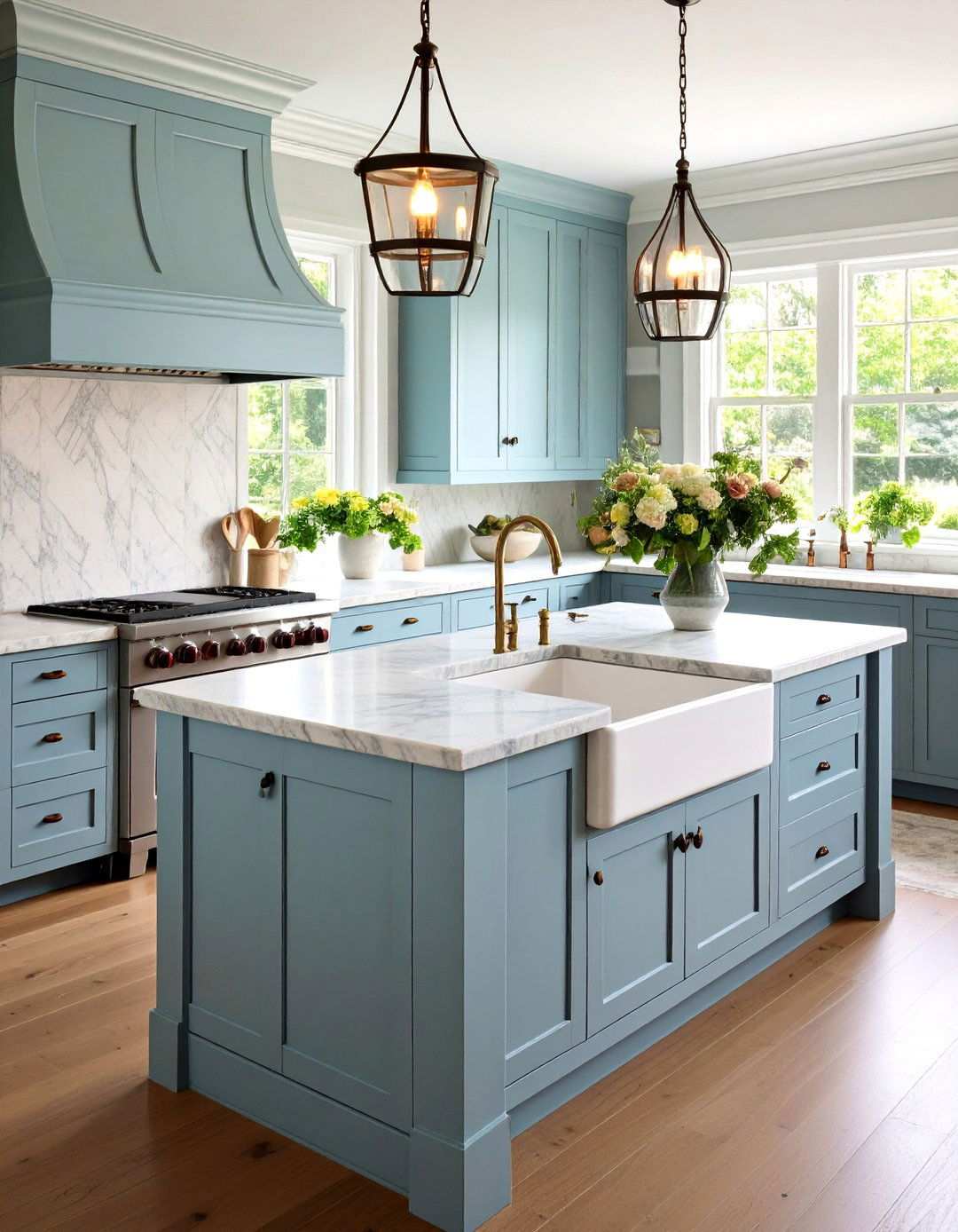 Soapstone Counter with Integrated Sink - 24 Victorian Kitchen Ideas