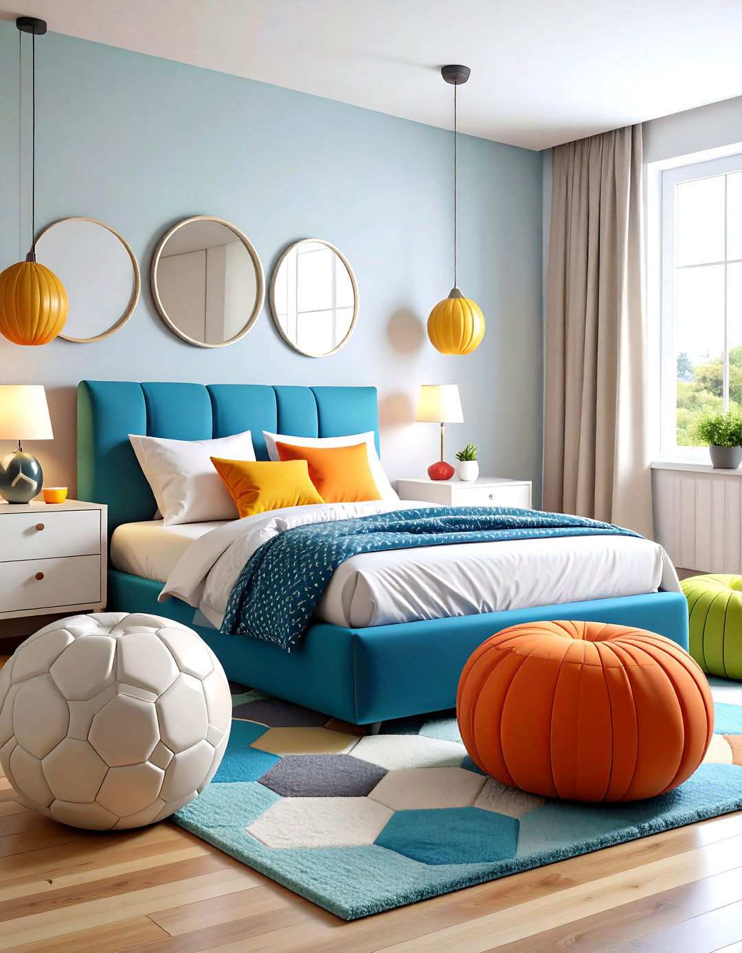 Soccer Ball Shaped Furniture Design - 24 Soccer Themed Bedroom Ideas