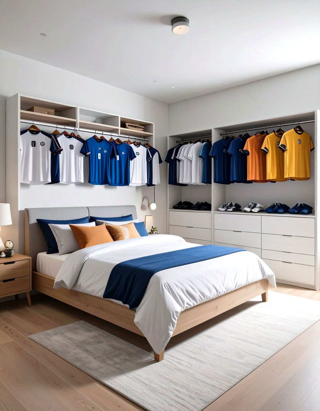 Soccer Jersey Display Wall Theme - 24 Soccer Themed Bedroom Ideas