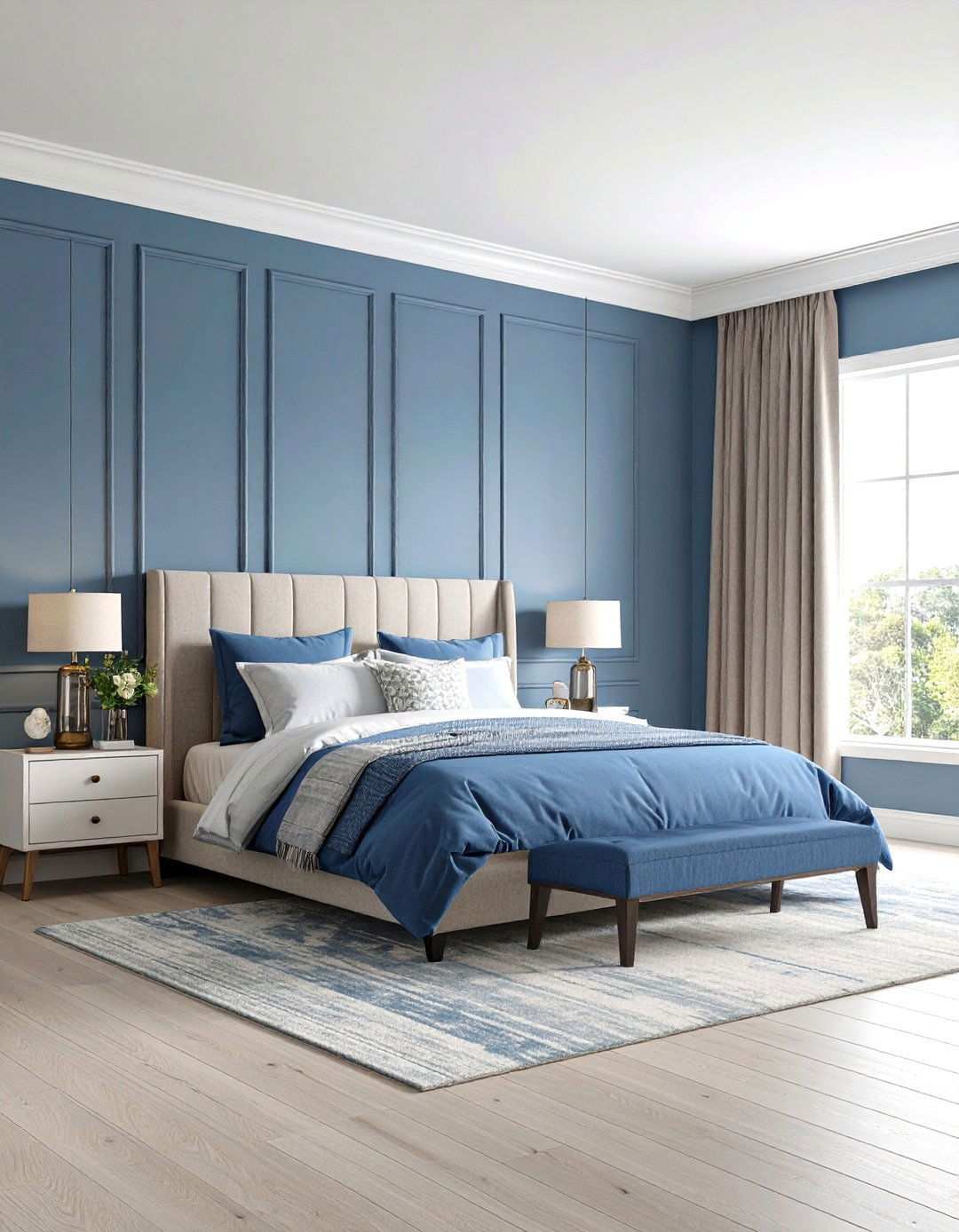 Soft Blue Bedroom Sanctuary - 24 Monochromatic Color Schemes for Rooms