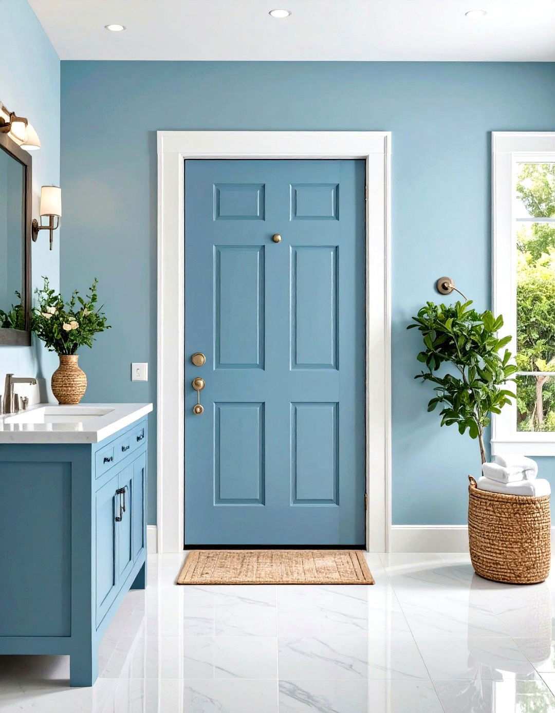 Soft Blue Serenity - 24 Interior Door Color Ideas
