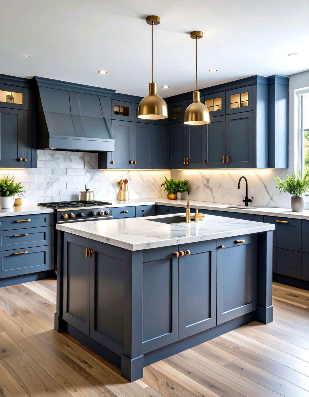 Soft Gray Transitional Kitchen - 24 Small Kitchen with Black Appliances Ideas