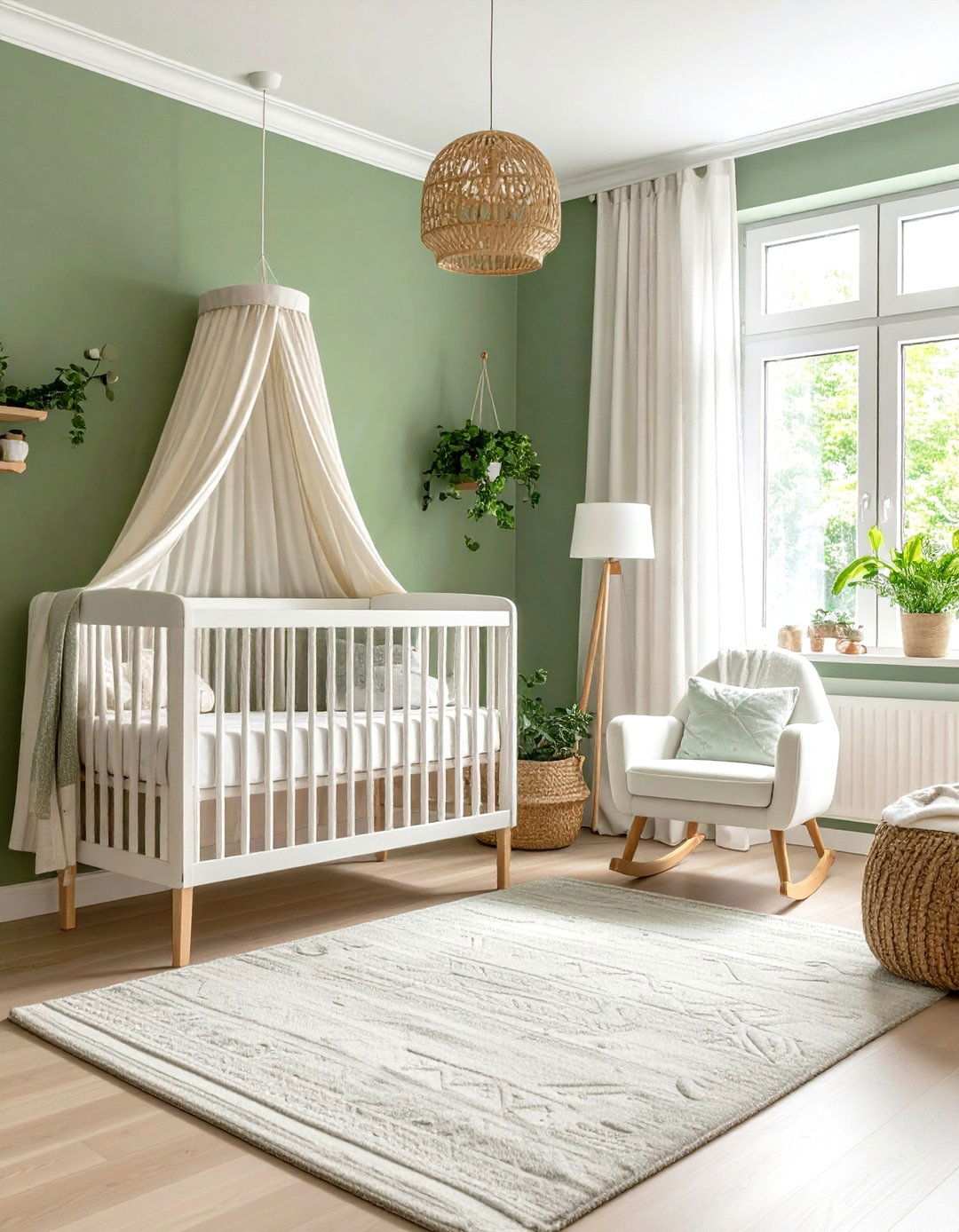 Soft Green and White Nursery - 24 Neutral Nursery Ideas