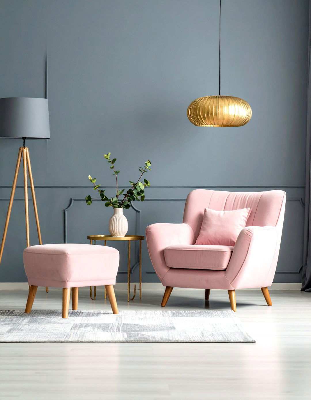 Soft Grey Paint with Pink Furniture Pieces - 24 Pink and Grey Living Room Ideas