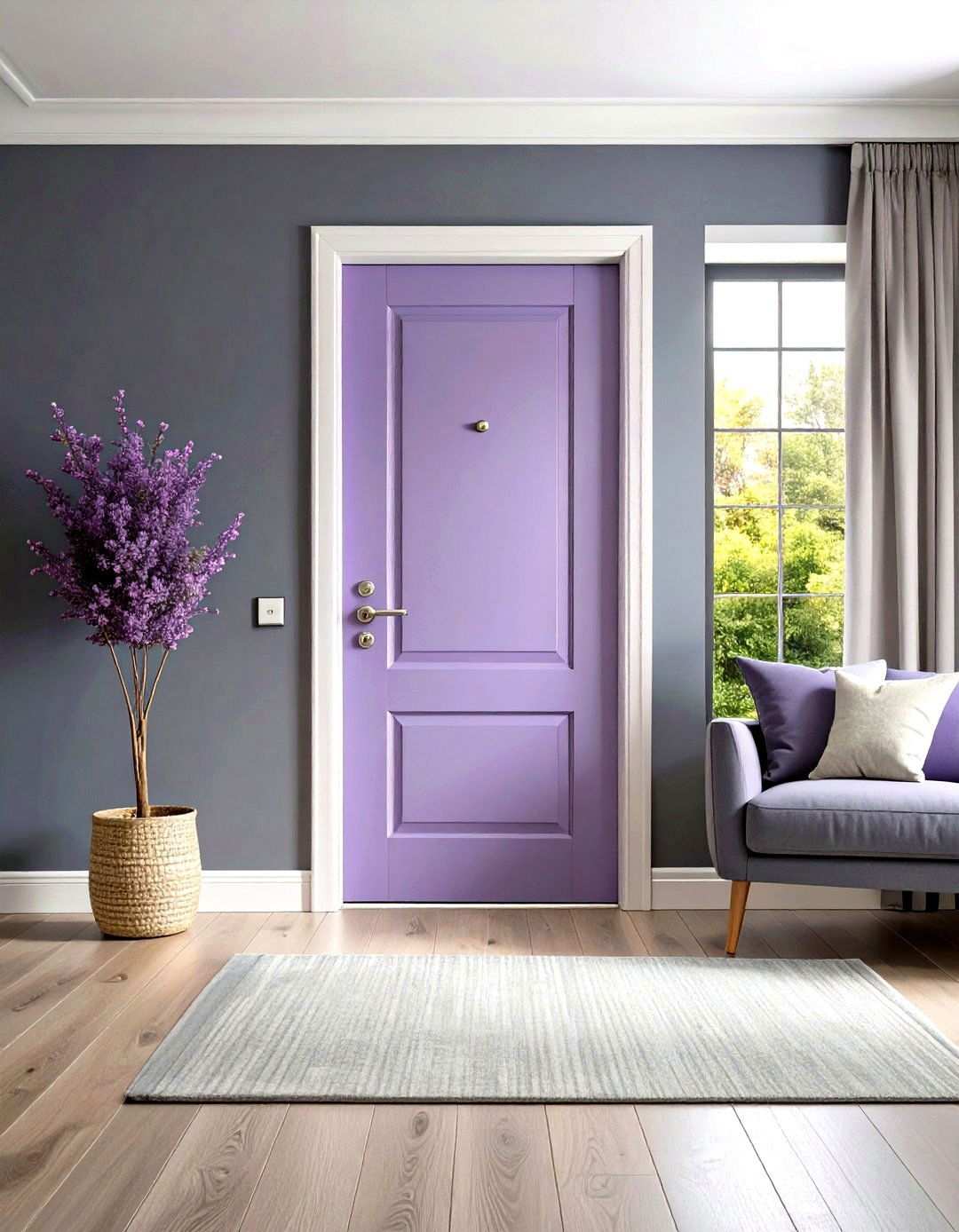 Soft Lavender Calm - 24 Interior Door Color Ideas