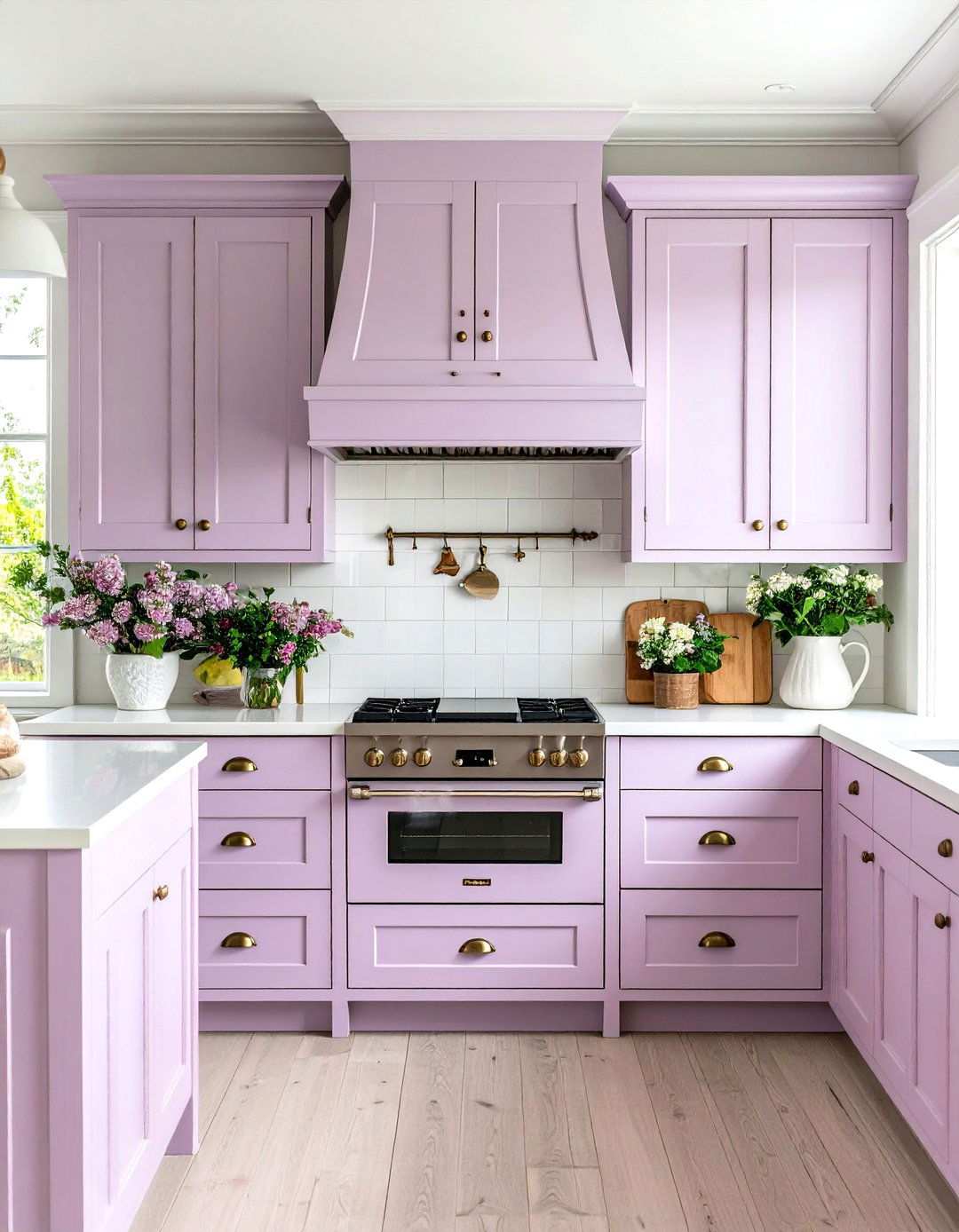 Soft Lavender Shabby Chic Kitchen Cabinets - 24 Kitchen Cabinet Color Ideas