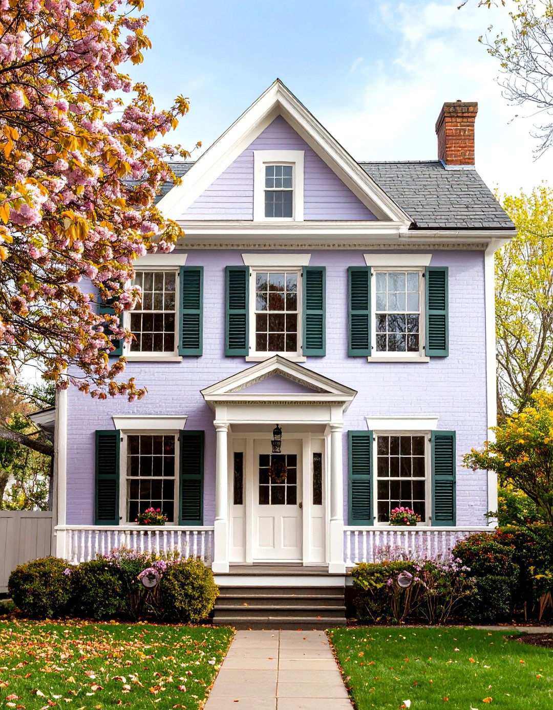 Soft Lavender Victorian Romance - 24 Painted Brick Houses